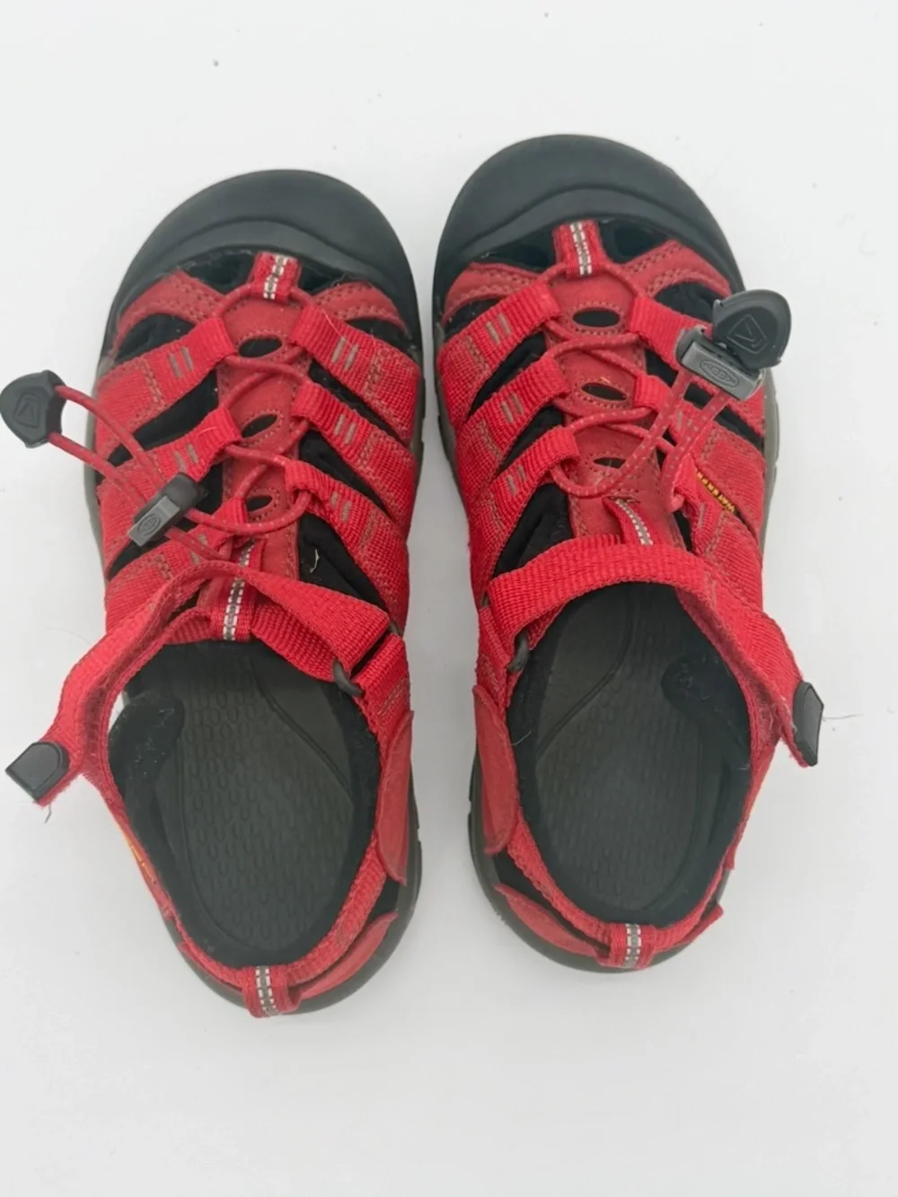 KEEN Kids Newport H2 Waterproof Water Sandals Red Gray Size US Youth 2 EU 34 EUC
